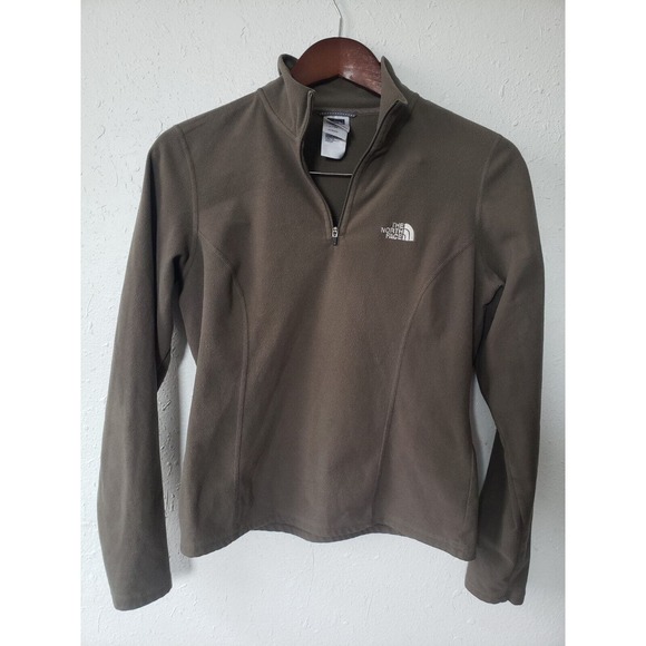 The North Face Jacket Adult Small Petite Gray Fleece 1/4‎ Zip Mock Neck Womens - Picture 1 of 4